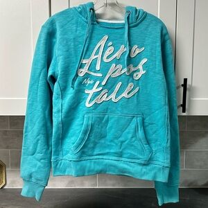 AEROPOSTALE Sequin Embellished Logo Fleece Hoodie S